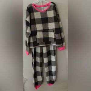 JUSTICE Cozy Squad Buffalo Plaid Soft Sherpa outfit Girls 14 NWT